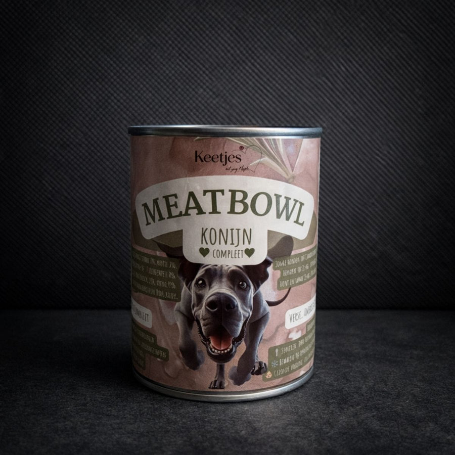MeatBowl Konijn Compleet – complete slow cooked hondenvoeding met konijn