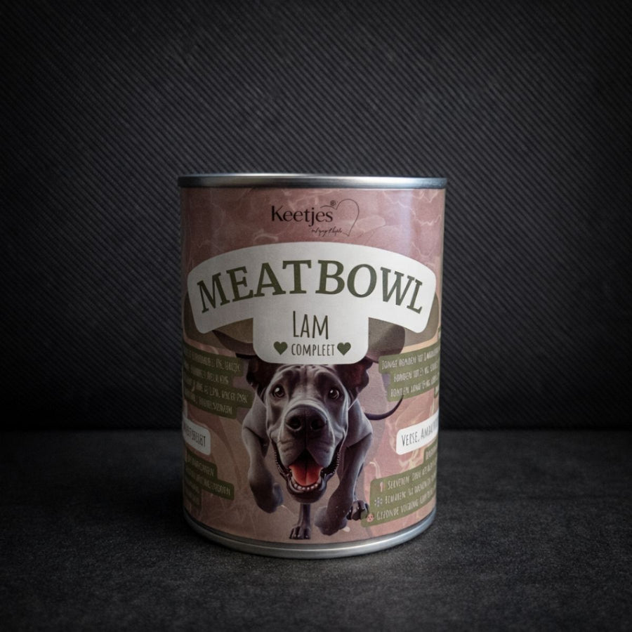 MeatBowl Lam Compleet – complete slow cooked hondenvoeding met lam in blik